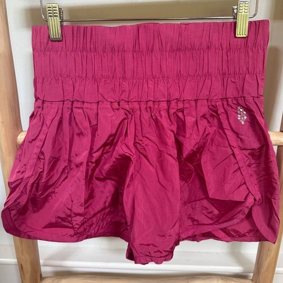 FP Movement Pants - FP Movement Way Home Shorts Magenta Pink High Waist Smocked Athletic Womens M